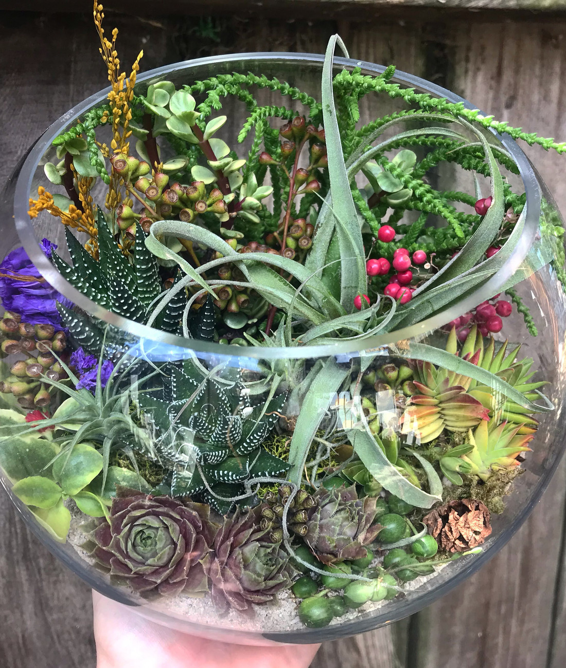 A lush glass terrarium, the inspiration for your next creative gathering